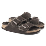 BIRKENSTOCK Arizona Shearling Suede Leather Sandals in Mocha