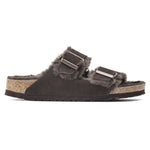 BIRKENSTOCK Arizona Shearling Suede Leather Sandals in Mocha