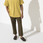 BIRKENSTOCK Boston Shearling Suede Leather Mules in Mocca