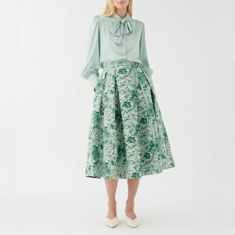 DEA KUDIBAL Abey Skirt with Pockets in Botanic Green