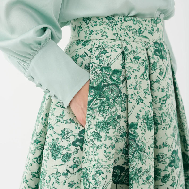 DEA KUDIBAL Abey Skirt with Pockets in Botanic Green