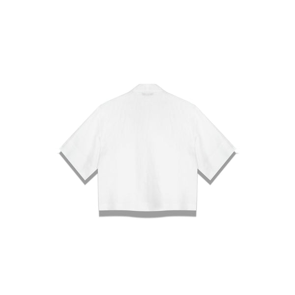 MILLA Short Sleeve Linen Shirt in White