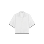 MILLA Short Sleeve Linen Shirt in White