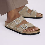 BIRKENSTOCK Arizona Rivet LEVE Sandals in Taupe