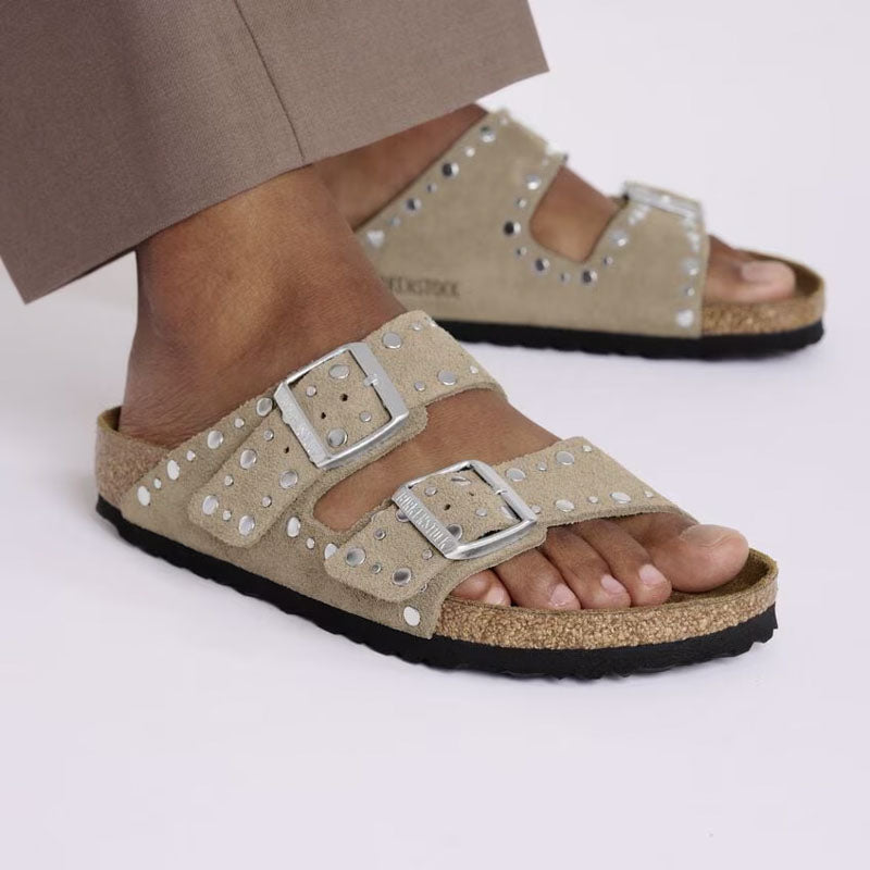 BIRKENSTOCK Arizona Rivet LEVE Sandals in Taupe