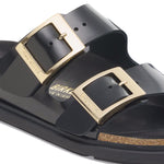 BIRKENSTOCK Arizona Droplet Buckle Sandals in High Shine Black