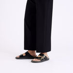 BIRKENSTOCK Arizona Droplet Buckle Sandals in High Shine Black