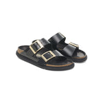 BIRKENSTOCK Arizona Droplet Buckle Sandals in High Shine Black