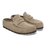 BIRKENSTOCK Naples Wrapped Suede Leather Shoes in Taupe