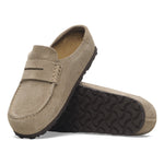BIRKENSTOCK Naples Wrapped Suede Leather Shoes in Taupe