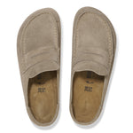 BIRKENSTOCK Naples Wrapped Suede Leather Shoes in Taupe