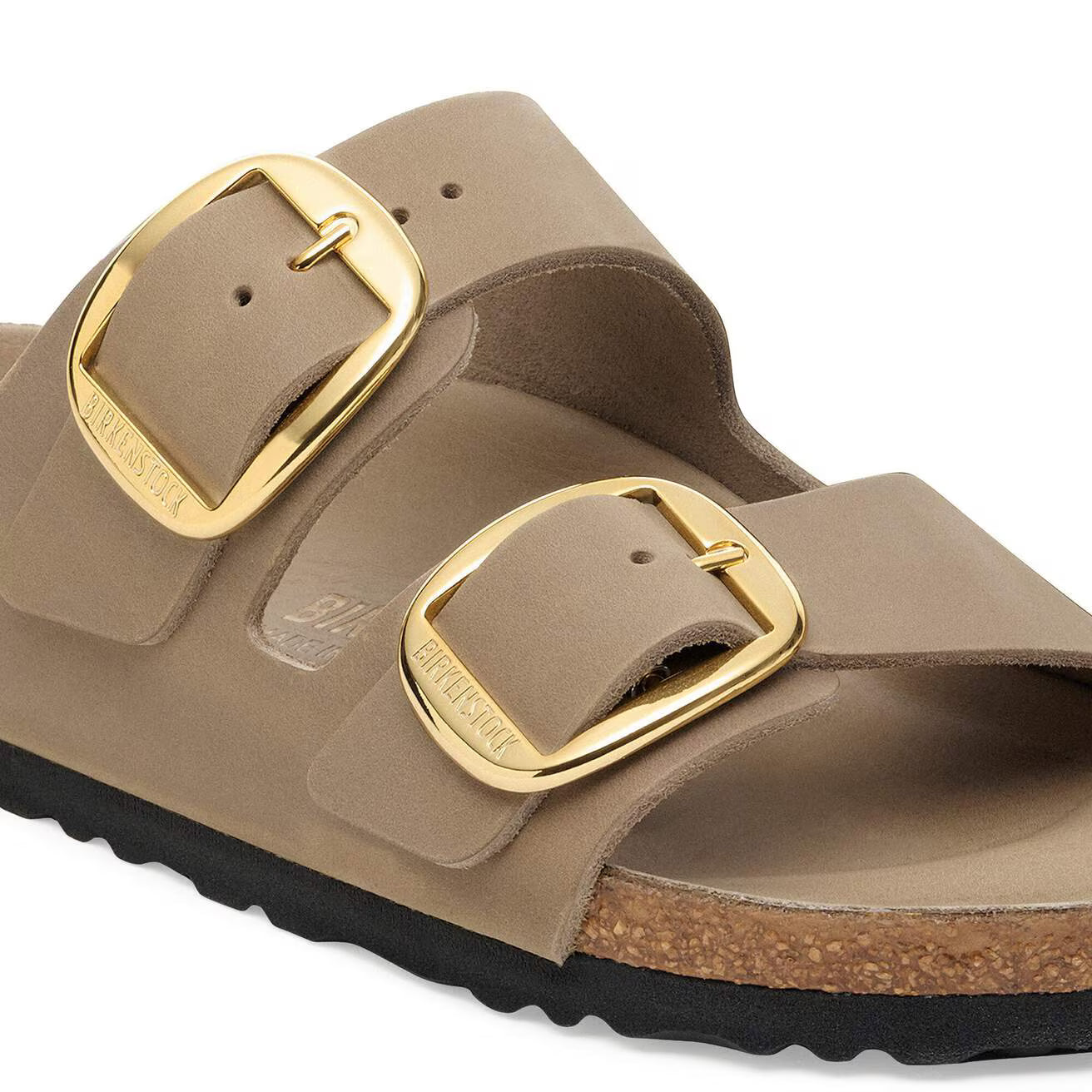 BIRKENSTOCK Arizona Big Buckle Oiled Leather Sandals in Tobacco Brown