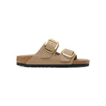 BIRKENSTOCK Arizona Big Buckle Oiled Leather Sandals in Tobacco Brown