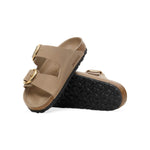 BIRKENSTOCK Arizona Big Buckle Oiled Leather Sandals in Tobacco Brown