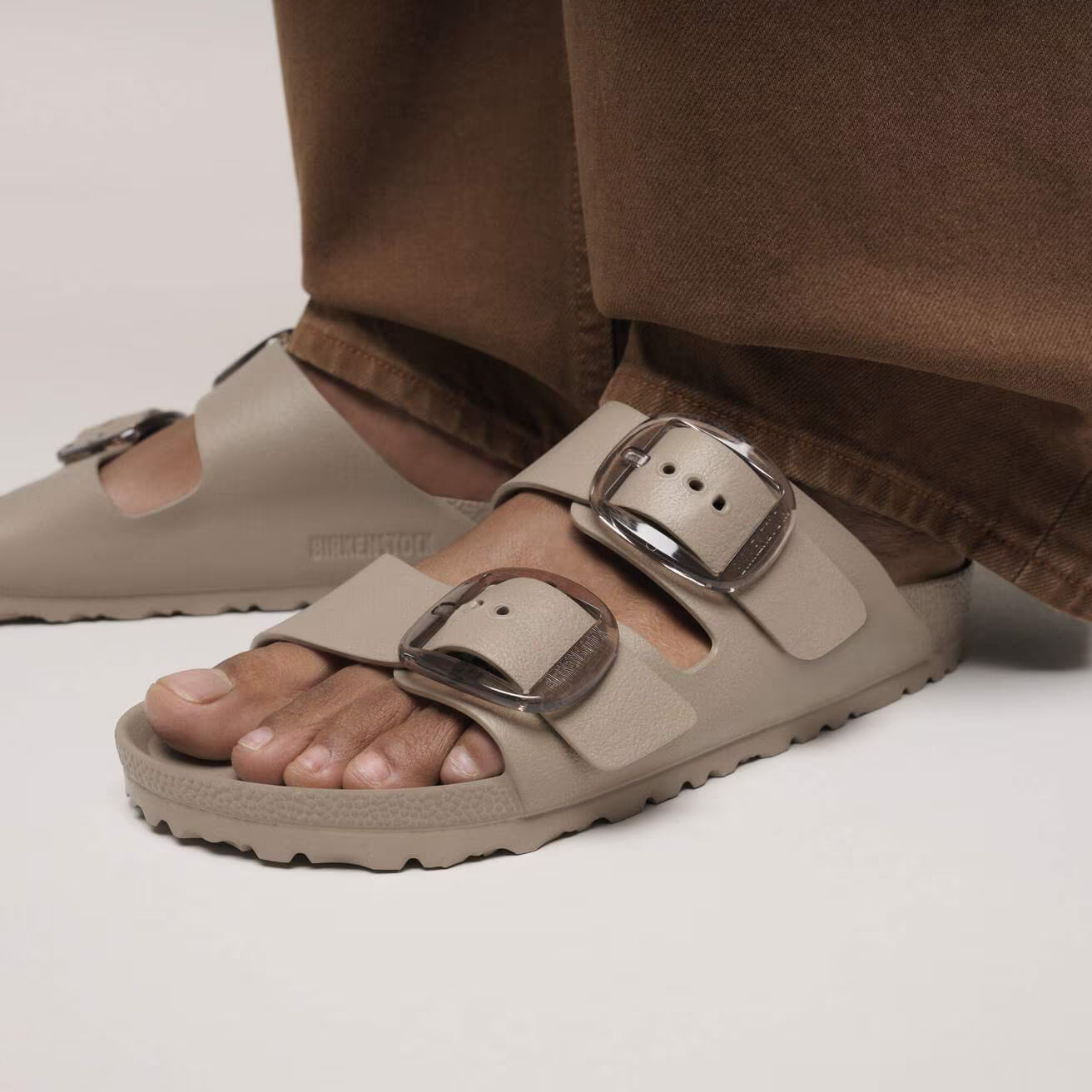 BIRKENSTOCK Arizona Big Buckle EVA Sandals in Grey Taupe