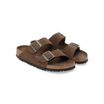 BIRKENSTOCK Arizona Soft Footbed Suede Leather Sandals in Dark Tea Tonal