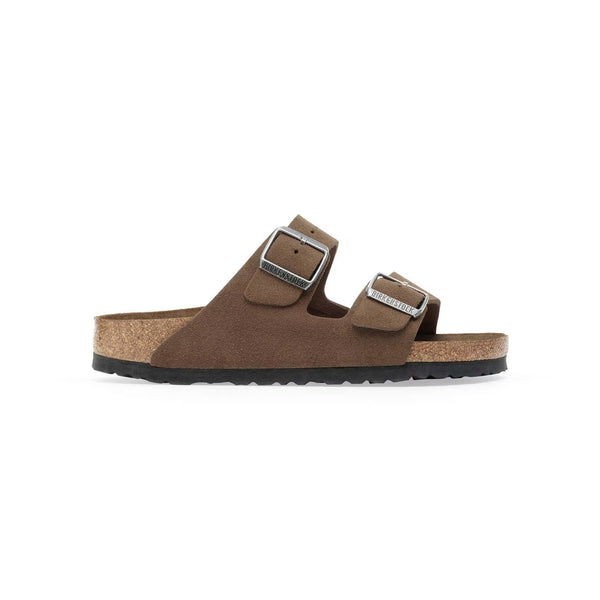 BIRKENSTOCK Arizona Soft Footbed Suede Leather Sandals in Dark Tea Tonal
