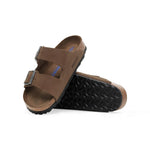 BIRKENSTOCK Arizona Soft Footbed Suede Leather Sandals in Dark Tea Tonal