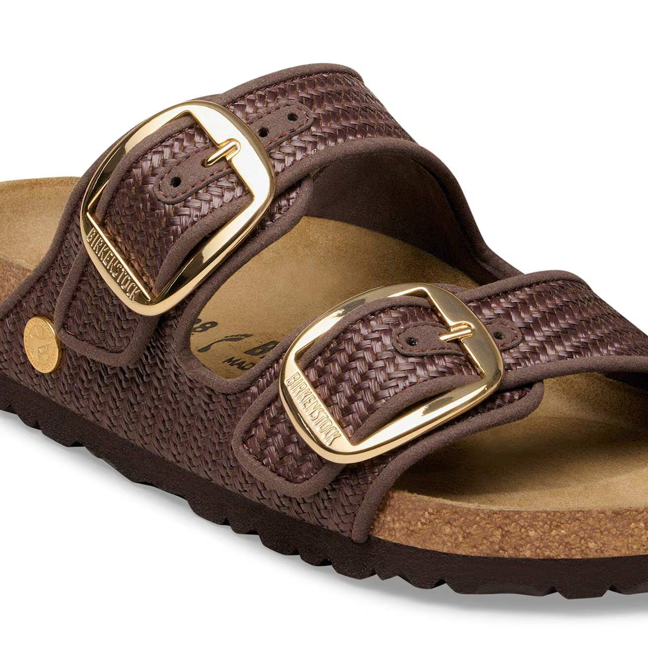 BIRKENSTOCK Arizona Big Buckle Raffia Sandals in Raffia Carafe