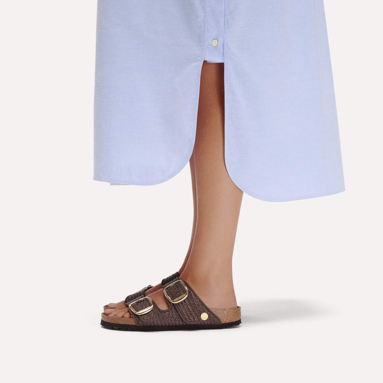 BIRKENSTOCK Arizona Big Buckle Raffia Sandals in Raffia Carafe