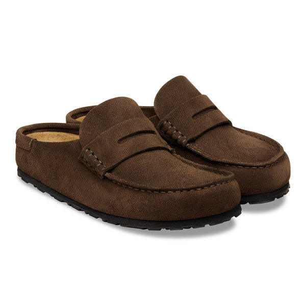 BIRKENSTOCK Naples Wrapped Suede Leather Shoes in Carafe