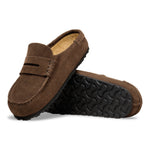 BIRKENSTOCK Naples Wrapped Suede Leather Shoes in Carafe