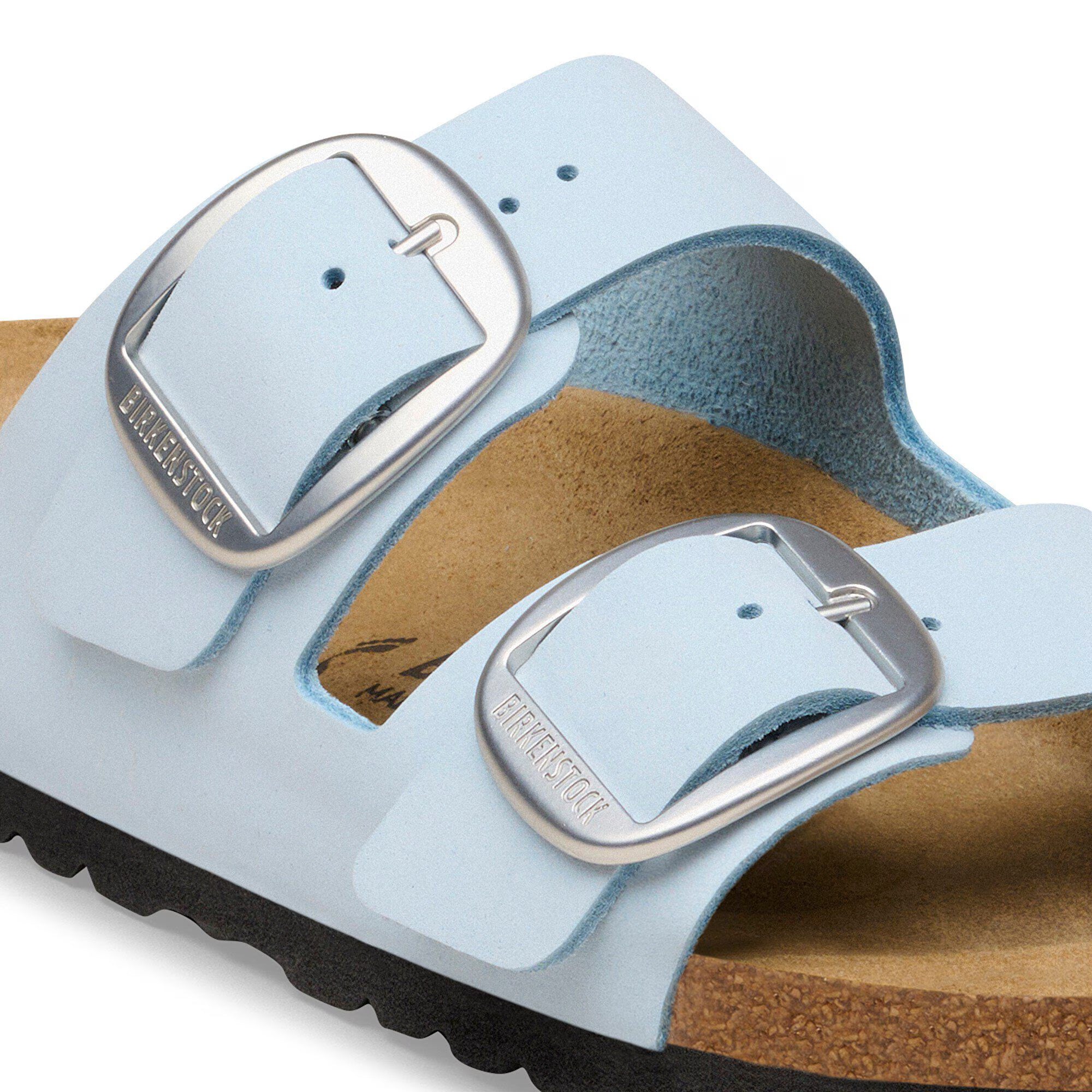 BIRKENSTOCK Arizona Big Buckle Nubuck Leather Sandals in Baby Blue