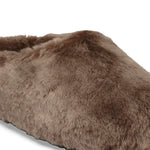 BIRKENSTOCK Amsterdam Wrapped Shearling Fur Slippers in Grey Taupe