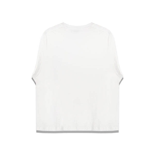MILLA Cropped Padded Shoulder T Shirt in White