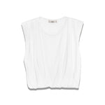 MILLA Cropped Padded Shoulder T Shirt in White