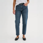 MY ESSENTIAL WARDROBE The Mommy High Tapered in Dark Blue