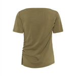 MY ESSENTIAL WARDROBE MWHelle Asymmetric Tee in Capers