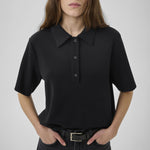MY ESSENTIAL WARDROBE MWHelle Polo Tee in Black