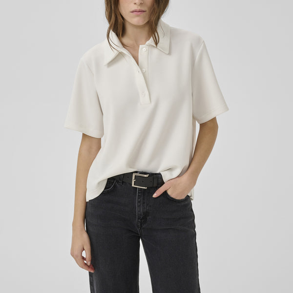 MY ESSENTIAL WARDROBE MWHelle Polo Tee in Snow White