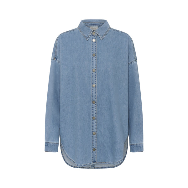 MY ESSENTIAL WARDROBE MWSunna 115 Boxy Shirt in Medium Blue