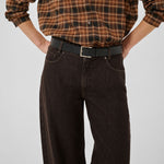 MY ESSENTIAL WARDROBE MWLance 188 High Barrel Leg Jeans in Dark Brown