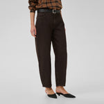 MY ESSENTIAL WARDROBE MWLance 188 High Barrel Leg Jeans in Dark Brown