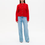 BAUM UND PFERDGARTEN Chleo Cable Knit Cardigan in Adrenaline Rush