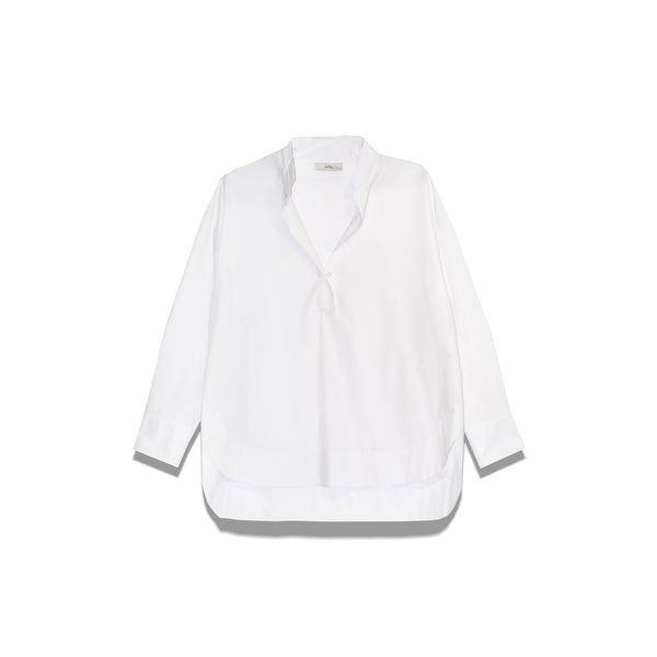 MILLA V Neck Collar Blouse in White