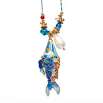 PHILIPPA KUNISCH L Fish Necklace in Blue