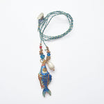 PHILIPPA KUNISCH L Fish Necklace in Blue
