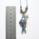 PHILIPPA KUNISCH L Fish Necklace in Blue