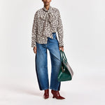 ESSENTIEL ANTWERP Kashba Panelled Barrel Leg Jeans in Blue/Black