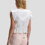 LEE Ruffle Sleeve Shirt in Bright White