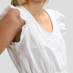 LEE Ruffle Sleeve Shirt in Bright White