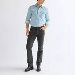 WRANGLER Greensboro Straight Cut Corduroy Trousers in Dark Shadow