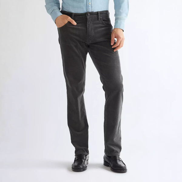 WRANGLER Greensboro Straight Cut Corduroy Trousers in Dark Shadow