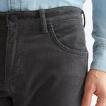 WRANGLER Greensboro Straight Cut Corduroy Trousers in Dark Shadow
