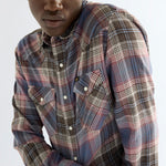 WRANGLER Western Check Shirt in Soft Brown