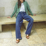 MOS MOSH MMDara Verneza Wide Leg Jeans in Dark Blue